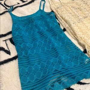 Blue Lace Sleeveless Dress